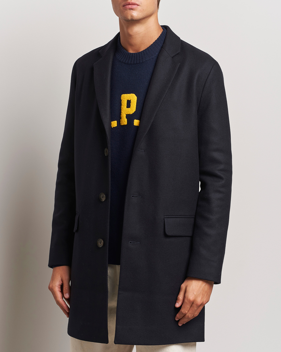 Men | Coats & Jackets | A.P.C. | Visconti Wool/Cashmere Coat Dark Blue