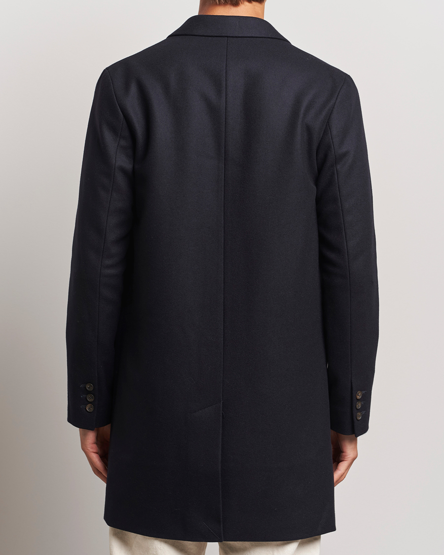 A.P.C. Visconti Wool/Cashmere Coat Dark Blue at CareOfCarl.com