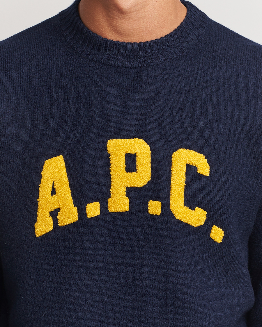 A.P.C. Joshua Wool Sweater Dark Navy at CareOfCarl.com