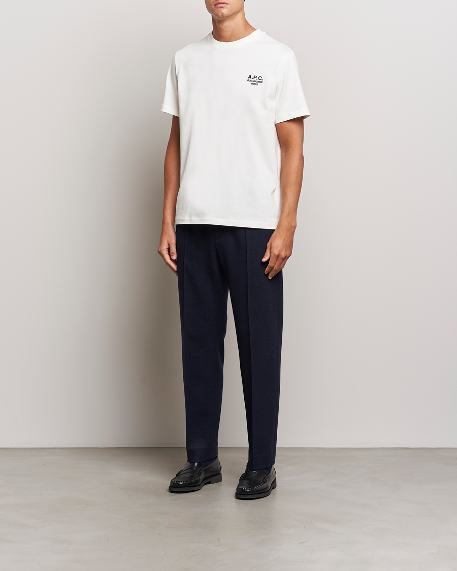 Men | T-Shirts | A.P.C. | Rue Madame T-Shirt White/Dark Navy