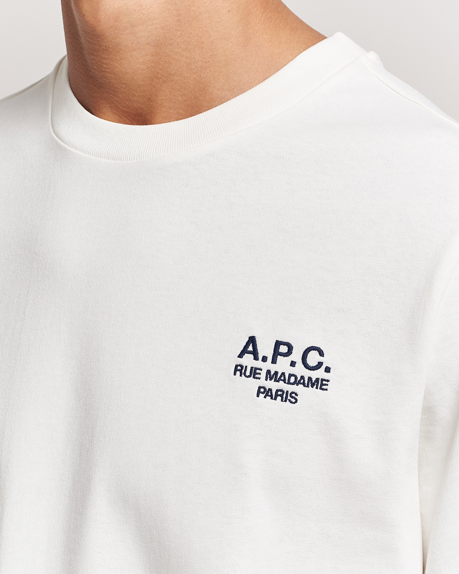 Men | T-Shirts | A.P.C. | Rue Madame T-Shirt White/Dark Navy
