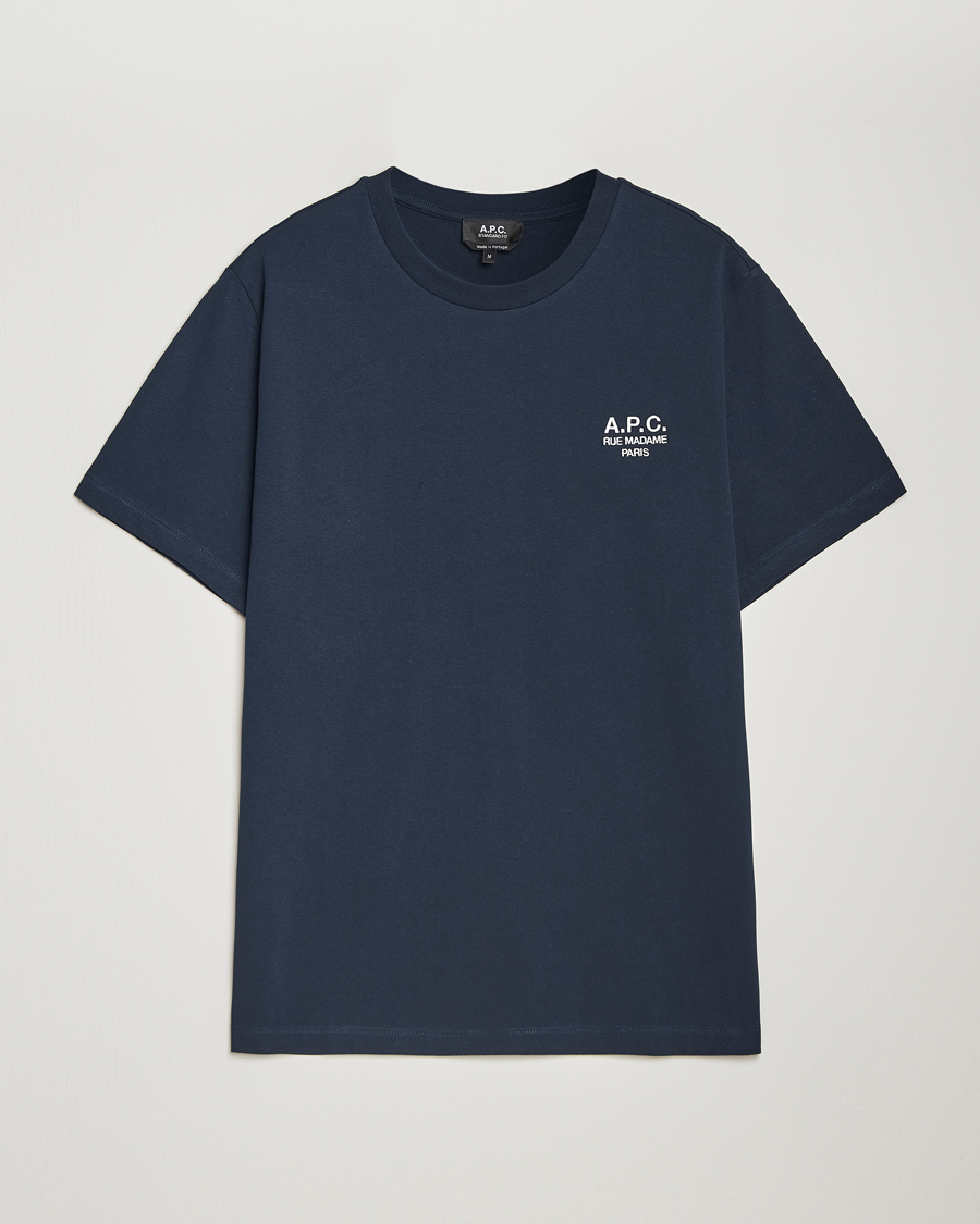 Men | T-Shirts | A.P.C. | Rue Madame T-Shirt Dark Navy/Ecru