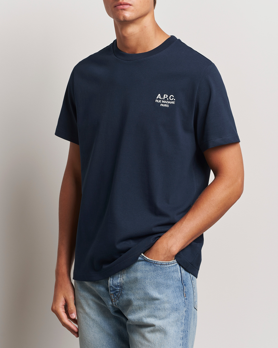 Men | T-Shirts | A.P.C. | Rue Madame T-Shirt Dark Navy/Ecru