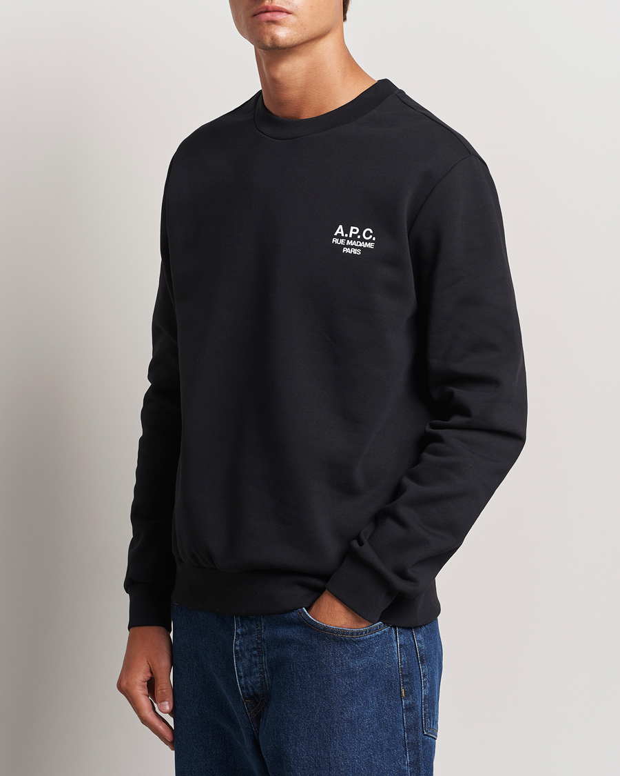 Men | Sweaters & Knitwear | A.P.C. | Rue Madame Sweatshirt Black/White