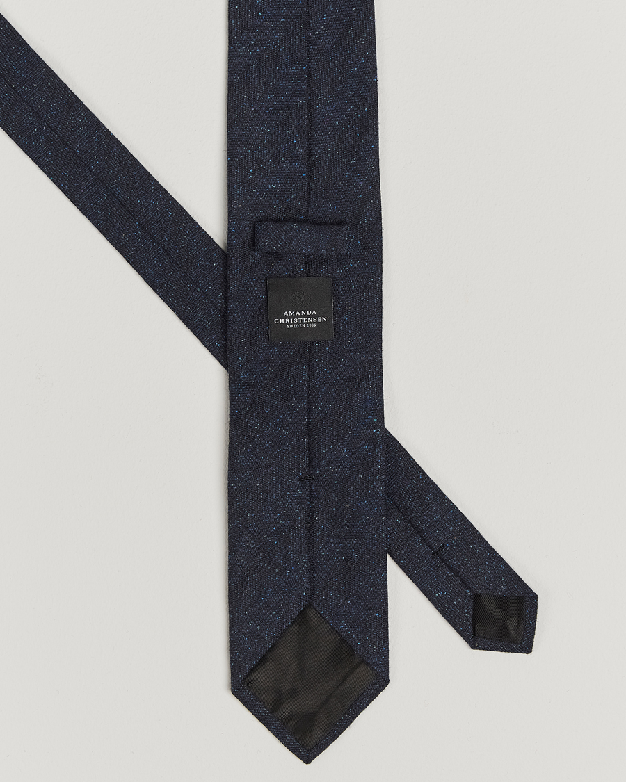 Men | Amanda Christensen Wool Donegal 8cm Tie Navy | Amanda Christensen | Wool Donegal 8cm Tie Navy