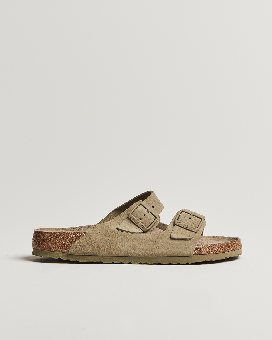 Men | Sandals & Slides | BIRKENSTOCK | Arizona Soft Footbed Faded Khaki Suede