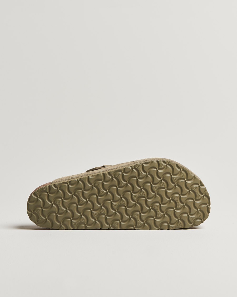 Men | Sandals & Slides | BIRKENSTOCK | Boston Classic Footbed Faded Khaki Suede