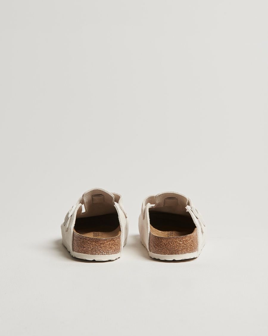 Men | BIRKENSTOCK Boston Classic Footbed Antique White Suede | BIRKENSTOCK | Boston Classic Footbed Antique White Suede