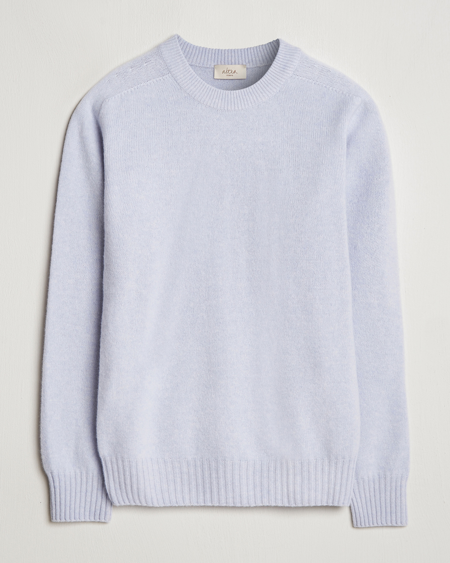 Men | Sweaters & Knitwear | Altea | Wool/Cashmere Crew Neck Pullover Light Blue
