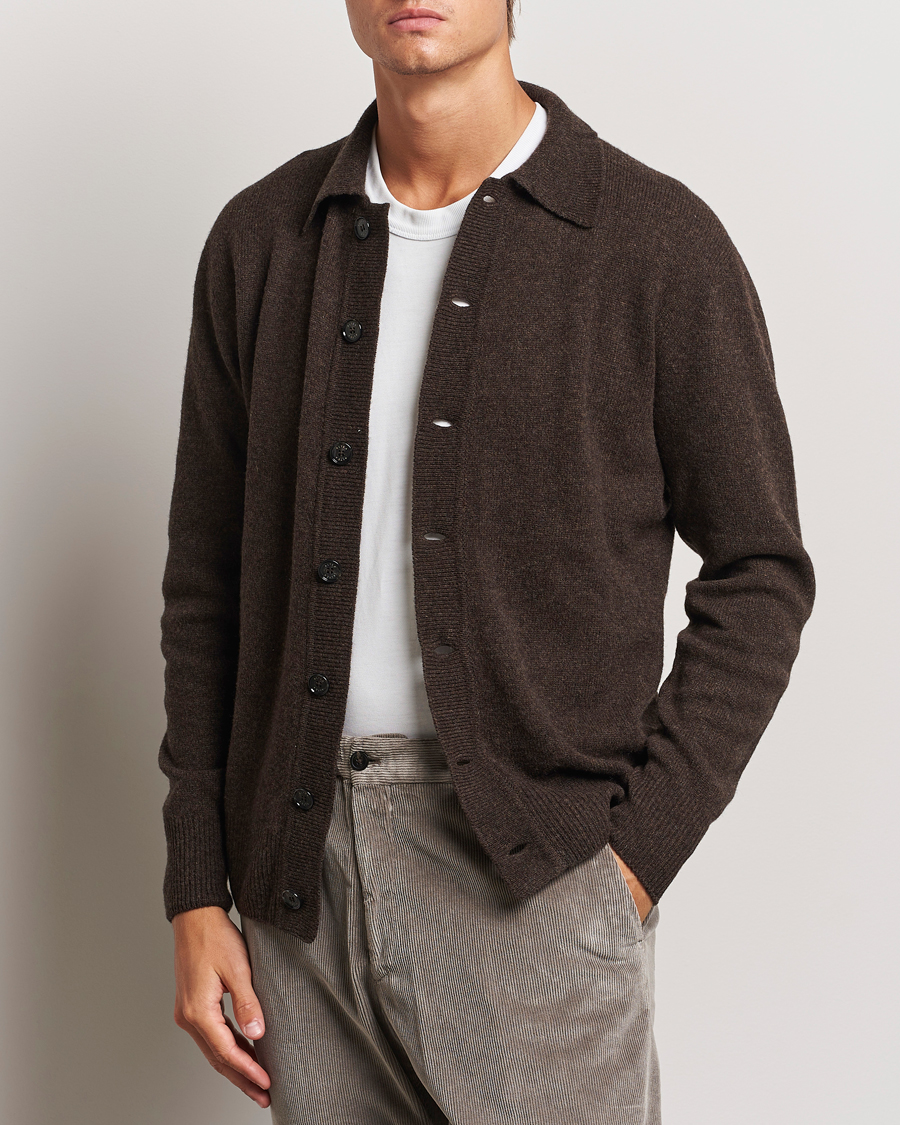 Altea Shetland Collared Cardigan Brown at CareOfCarl.com