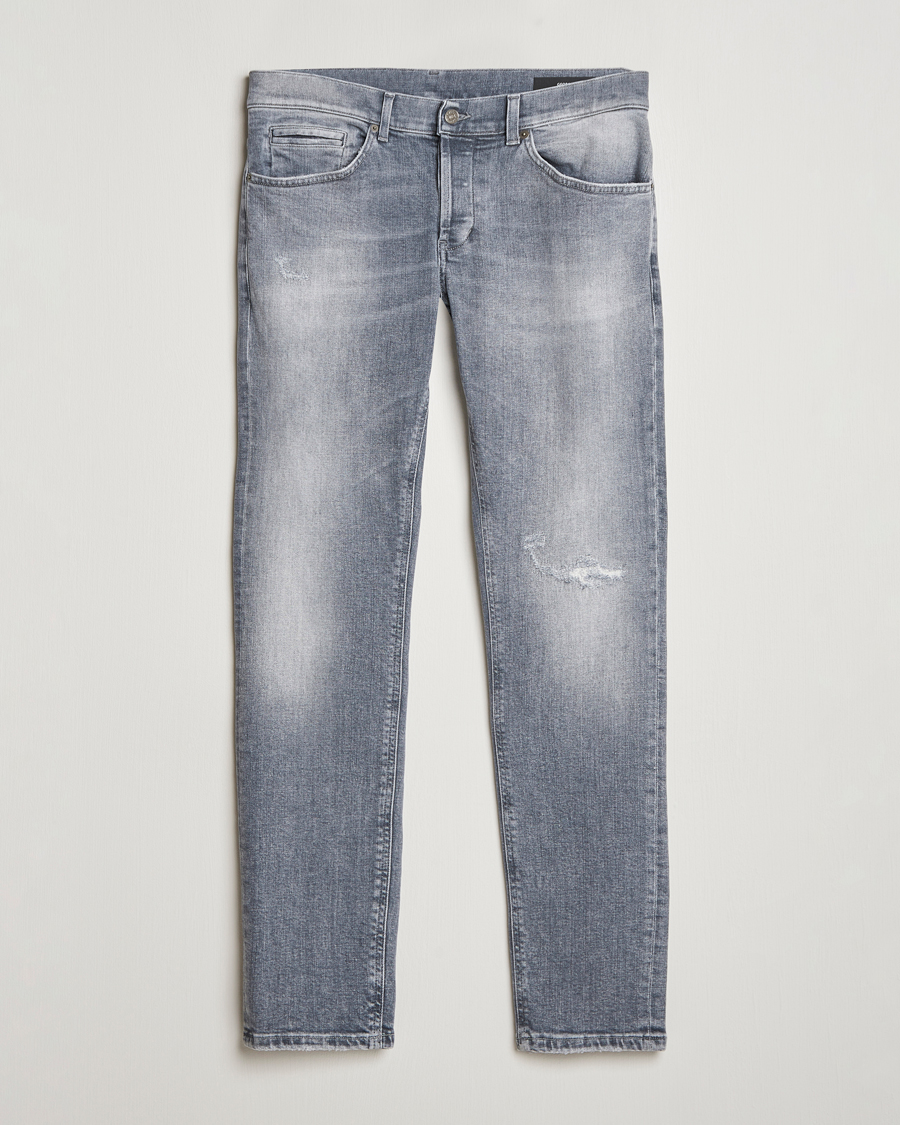 Men | Jeans | Dondup | George Light Distressed Jeans Light Grey