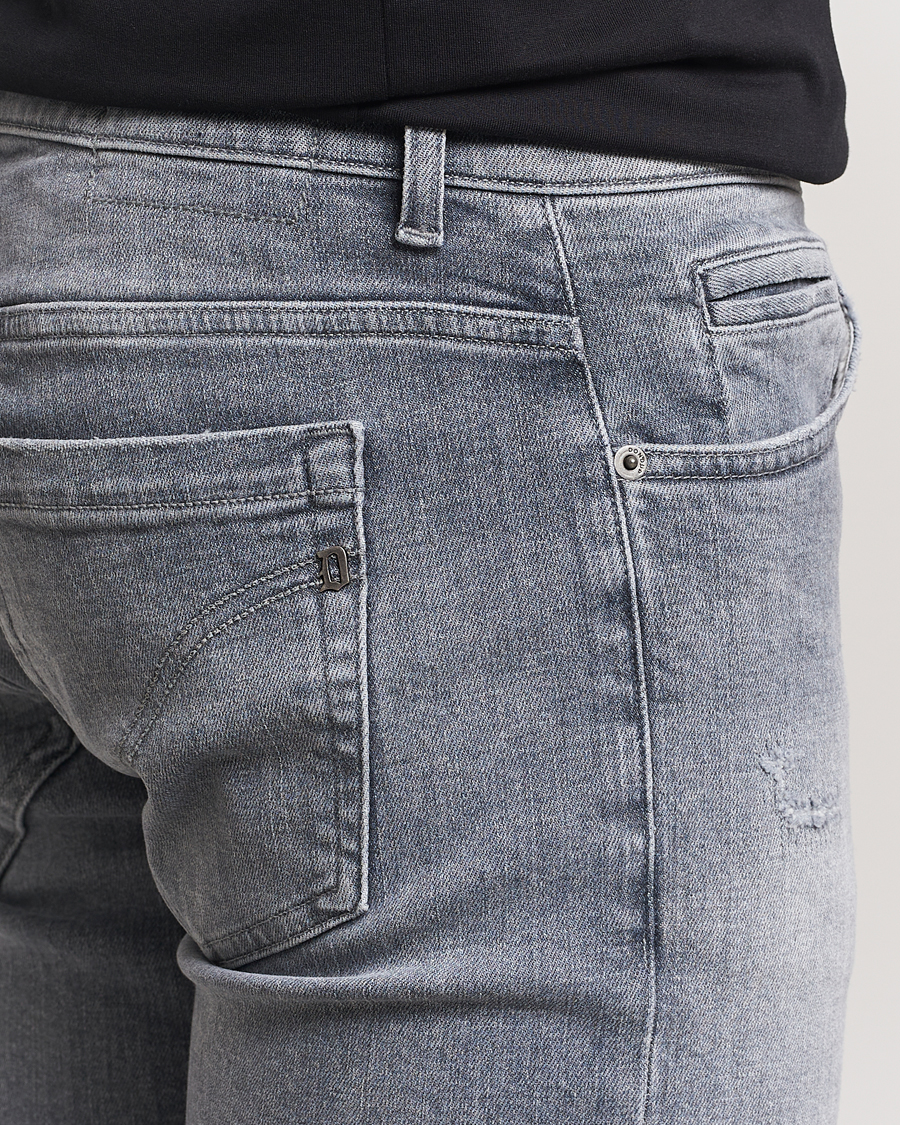 Men | Jeans | Dondup | George Light Distressed Jeans Light Grey