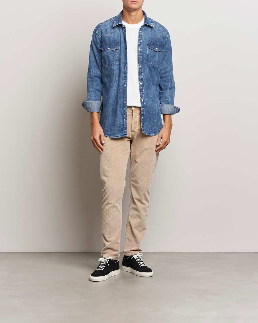 Men | Trousers | Dondup | Icon Corduroy Trousers Light Beige