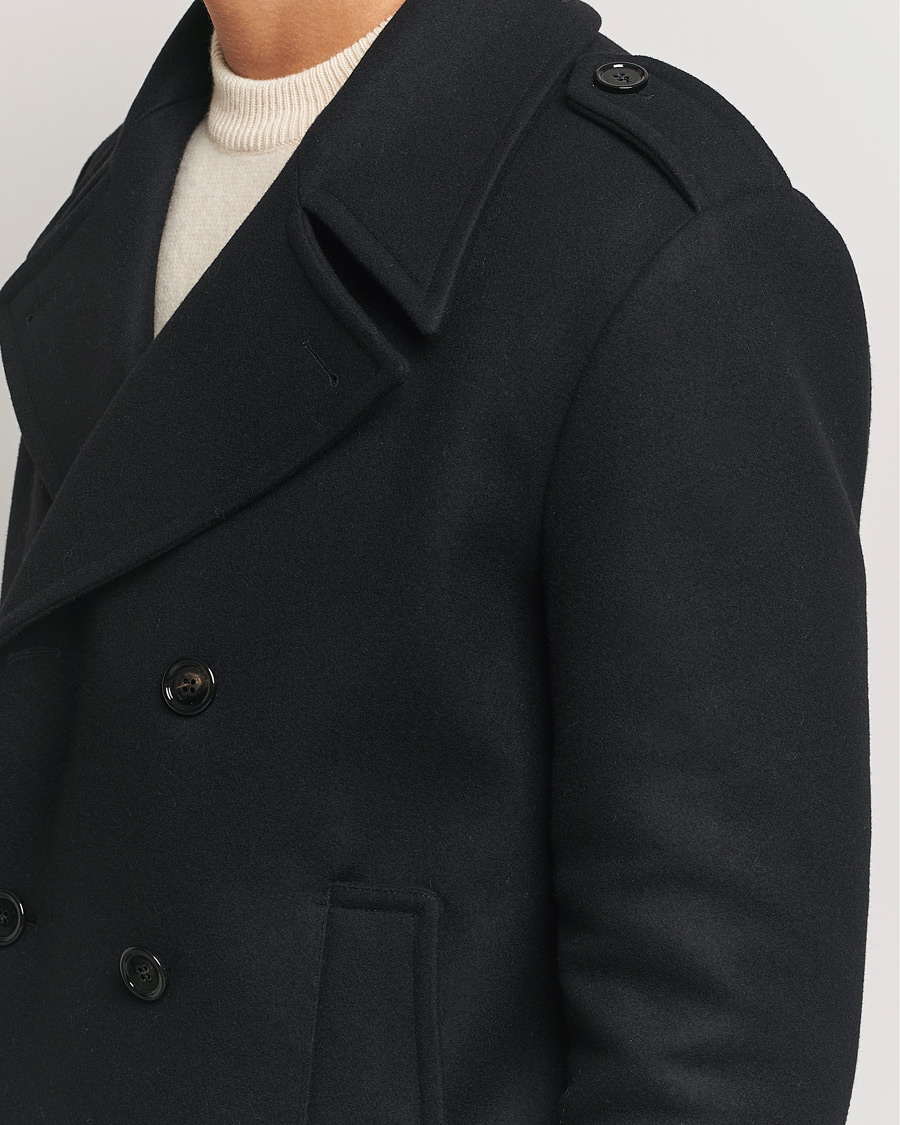 Men | Coats & Jackets | Dondup | Wool Peacoat Black