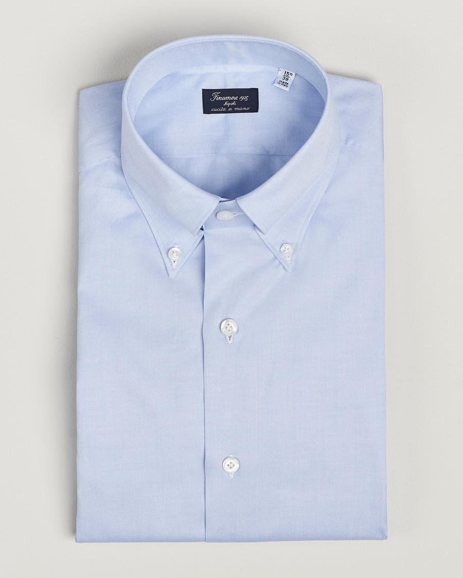 Men | Shirts | Finamore Napoli | Milano Slim Oxford Button Down Shirt Light Blue