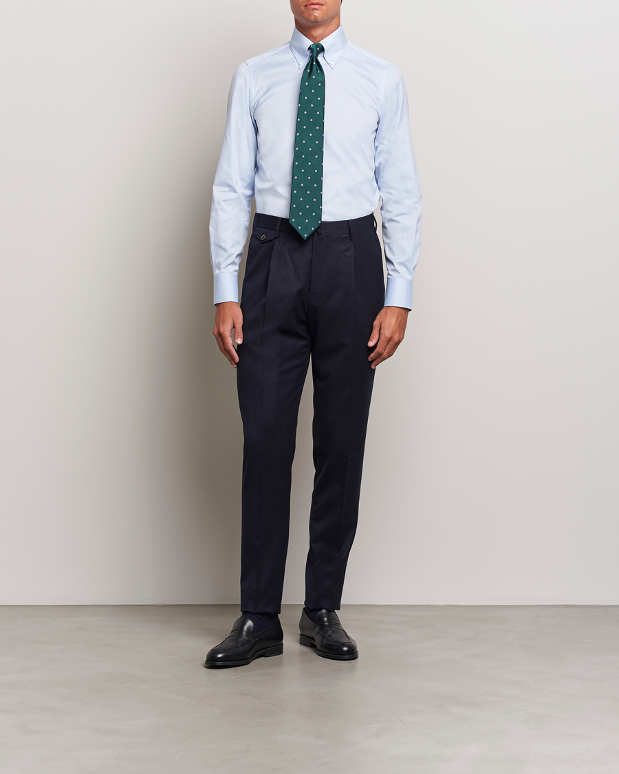 Men | Shirts | Finamore Napoli | Milano Slim Oxford Button Down Shirt Light Blue