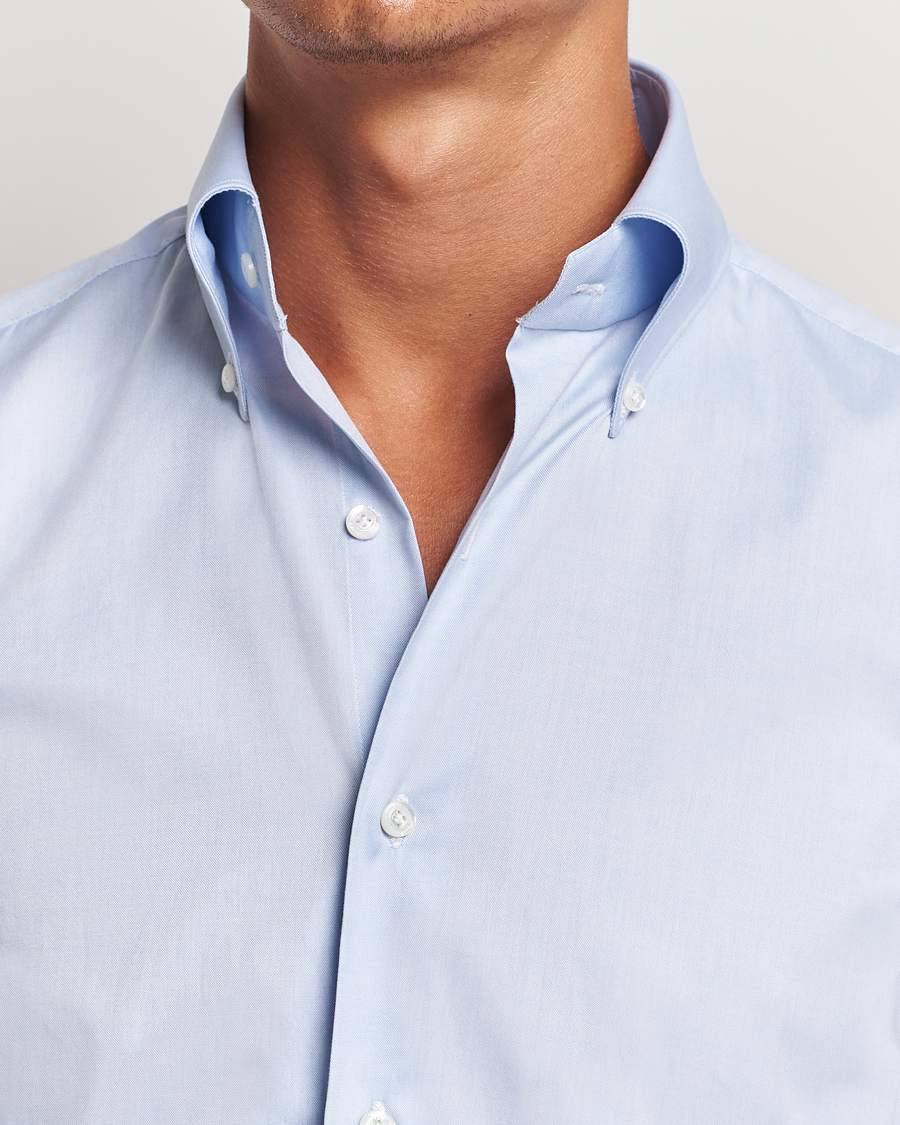 Men | Shirts | Finamore Napoli | Milano Slim Oxford Button Down Shirt Light Blue