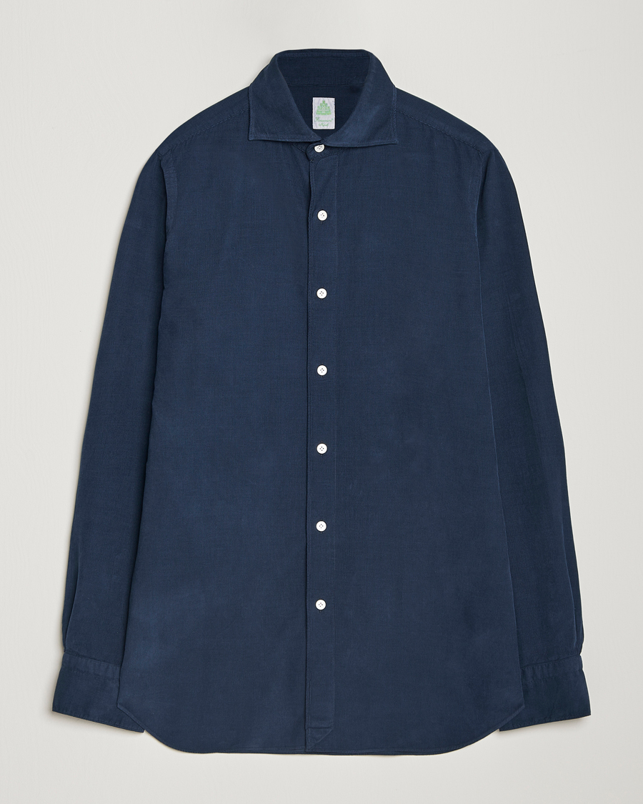Men | Shirts | Finamore Napoli | Gaeta Corduroy Shirt Navy