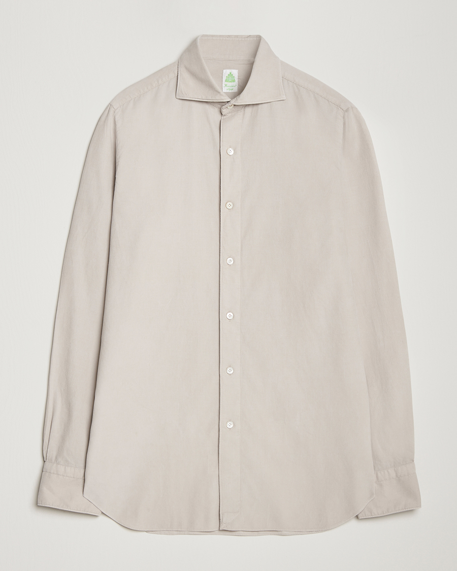 Men | Shirts | Finamore Napoli | Gaeta Corduroy Shirt Light Beige