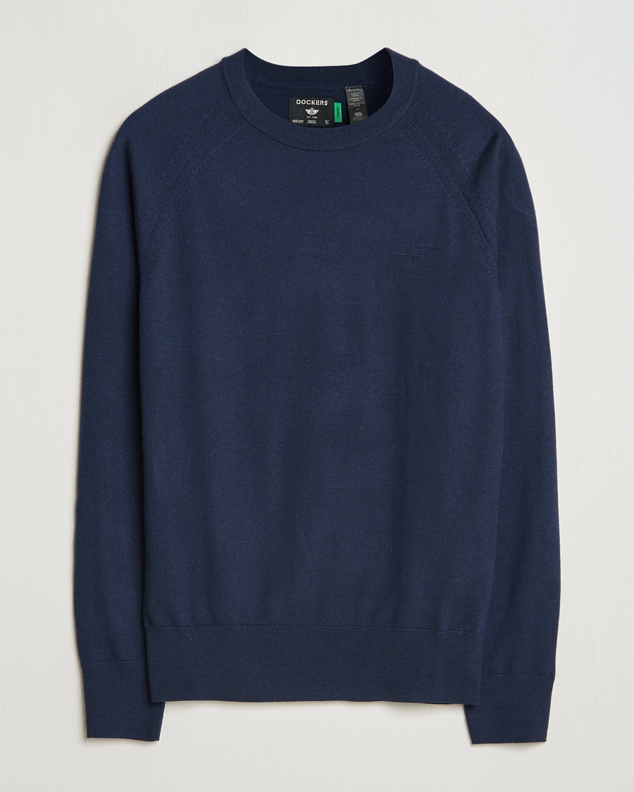 Men | Sweaters & Knitwear | Dockers | Washable Merino Crewneck Navy Blazer