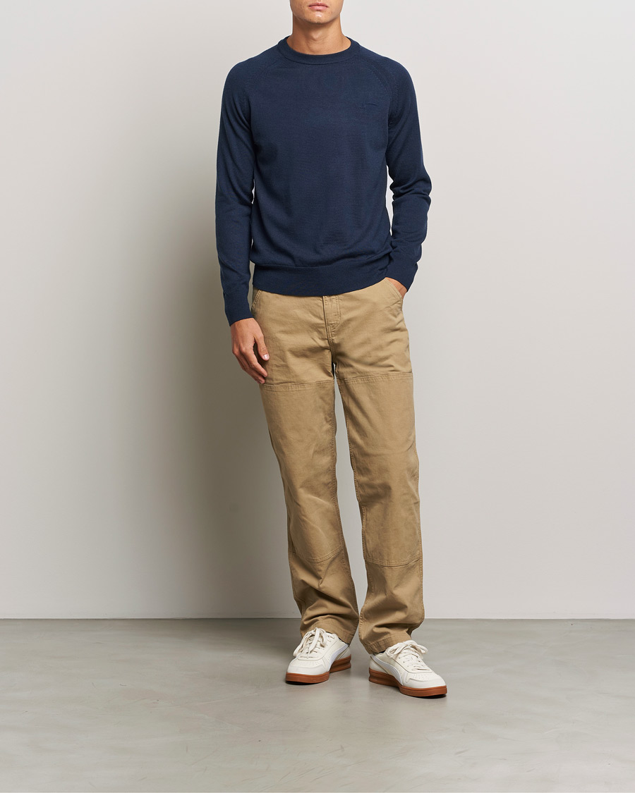 Men | Sweaters & Knitwear | Dockers | Washable Merino Crewneck Navy Blazer