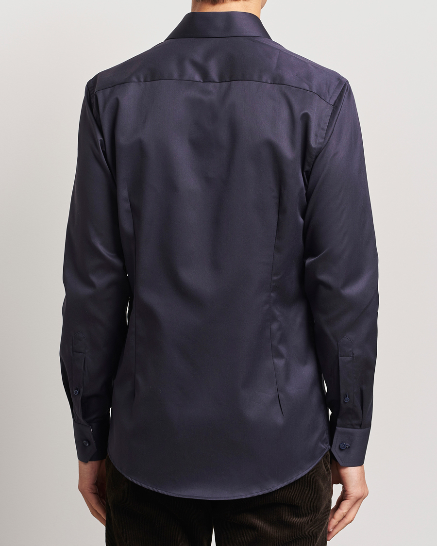 Men | Shirts | Eton | Slim Fit Signature Twill Contrast Shirt Navy