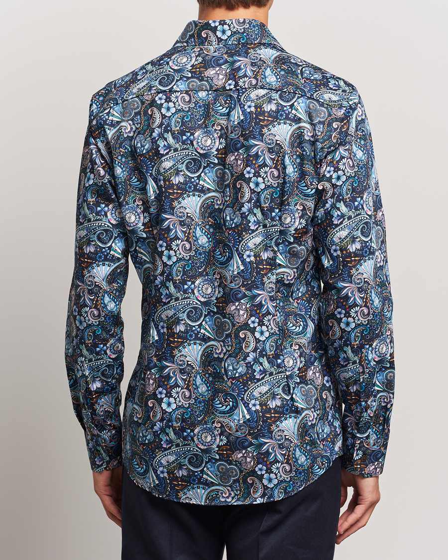 Men | Shirts | Eton | Slim Fit Signature Twill Printed Shirt Navy