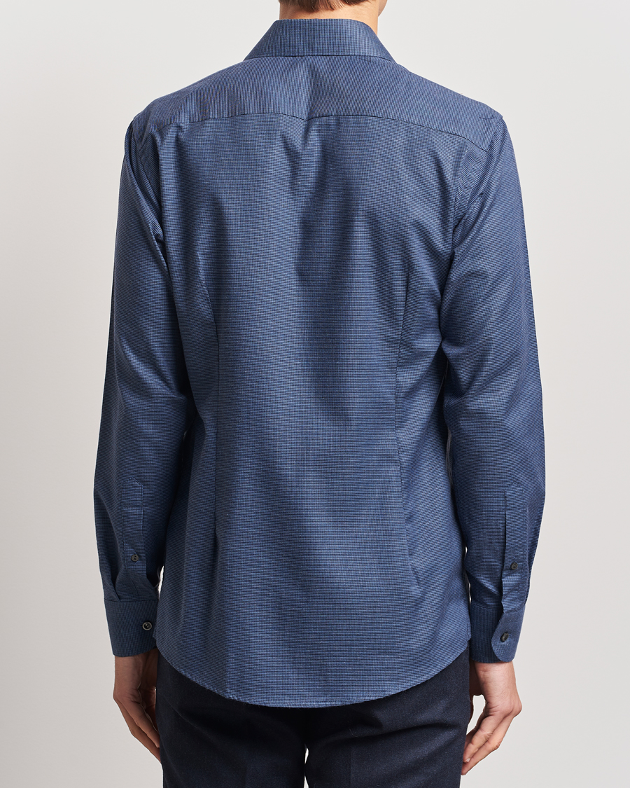 Men | Shirts | Eton | Slim Fit Wrinkle Free Flannel Pepita Shirt Blue