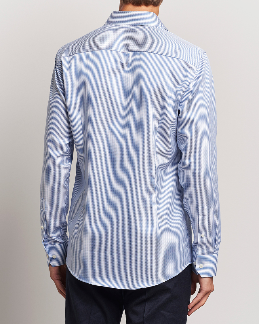 Men | Shirts | Eton | Slim Fit Signature Twill Striped Shirt Blue/White
