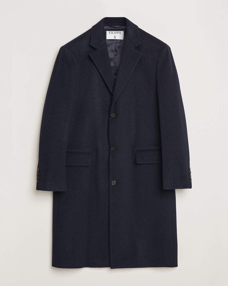 Men | Coats & Jackets | Filippa K | Relaxed Wool Coat Navy
