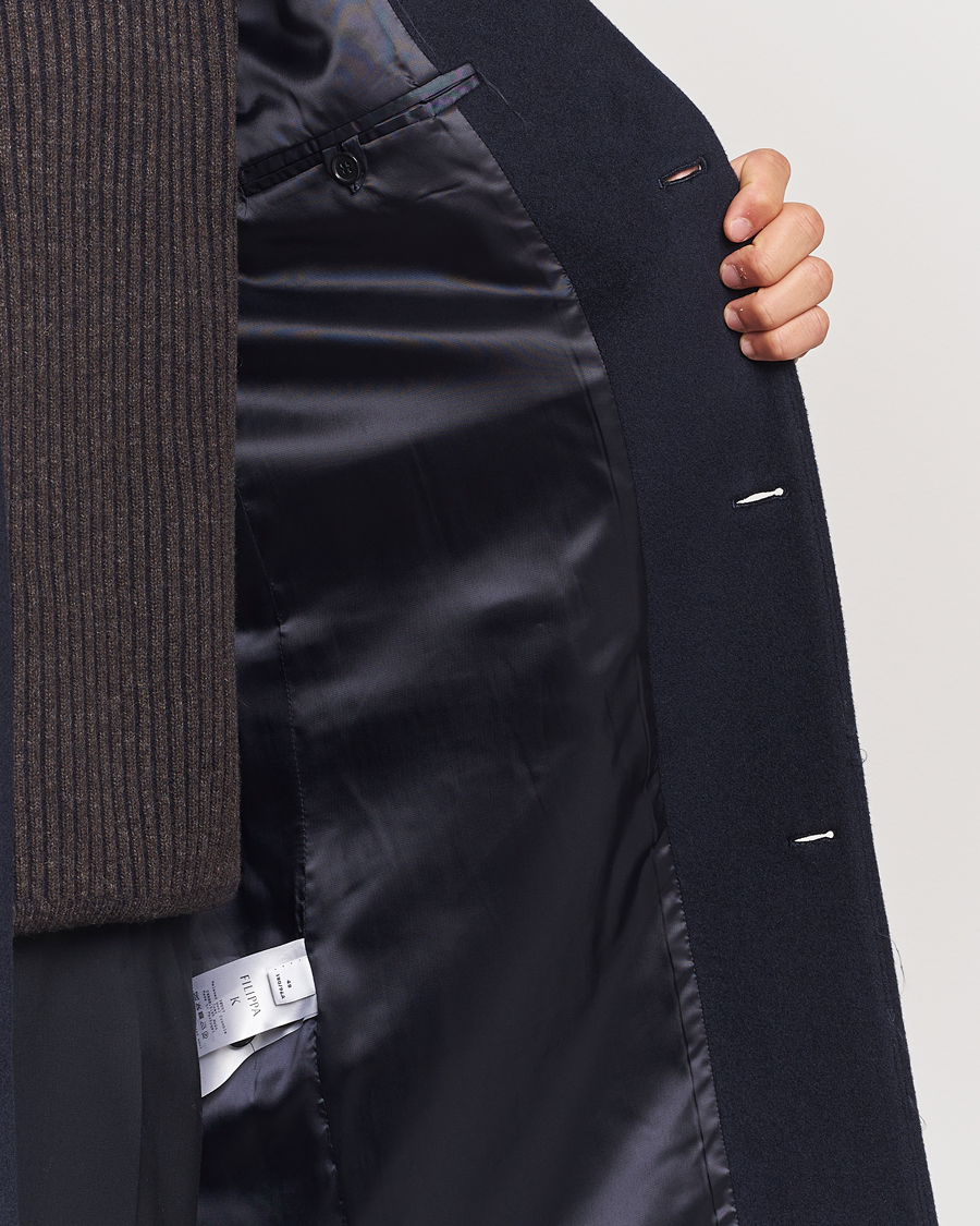 Men | Coats & Jackets | Filippa K | Relaxed Wool Coat Navy