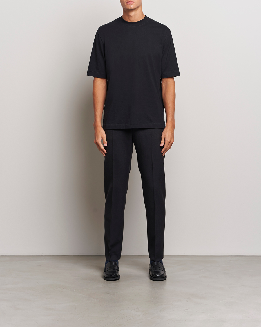 Men | T-Shirts | Filippa K | Mock Neck T-Shirt Black