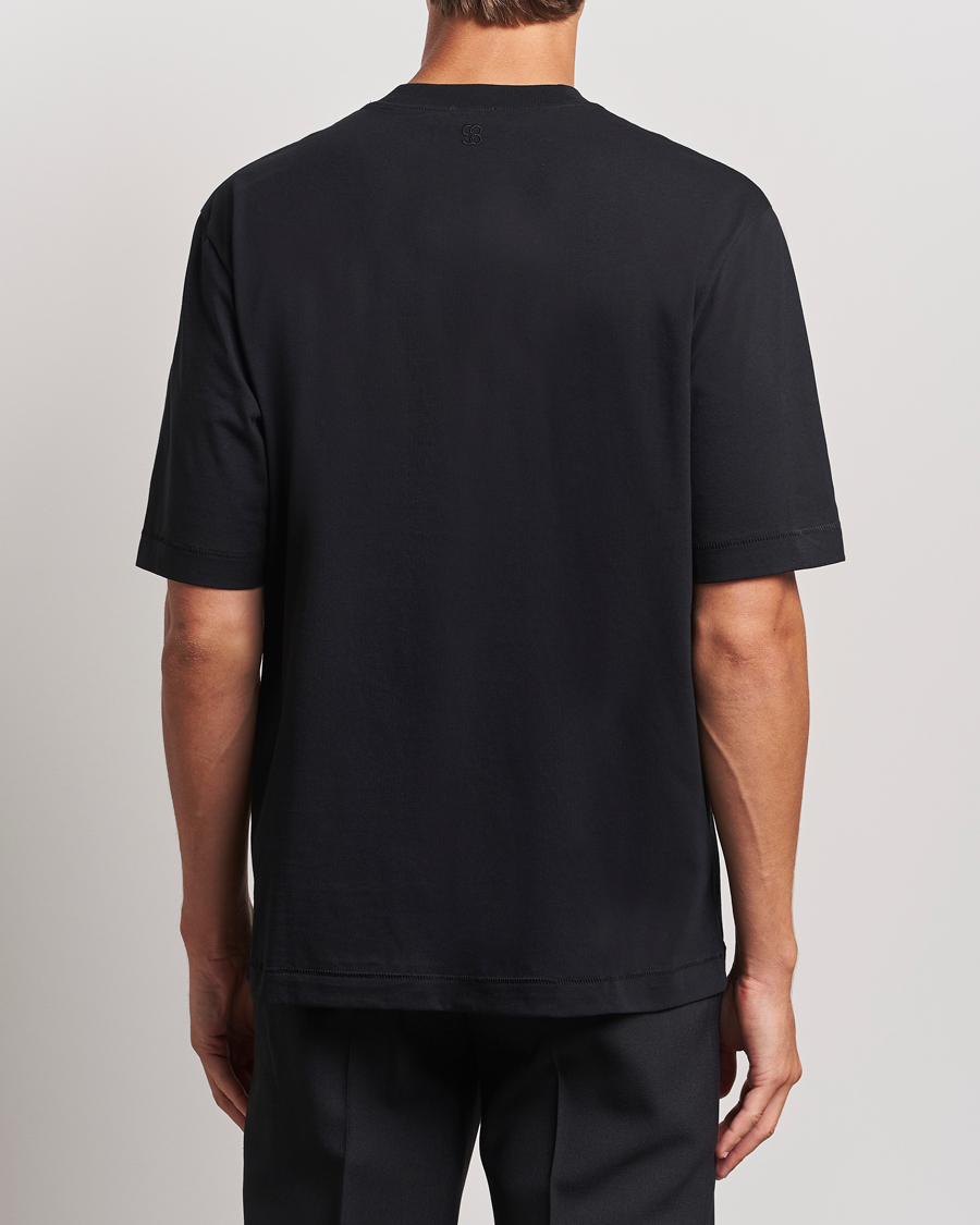 Men | T-Shirts | Filippa K | Mock Neck T-Shirt Black