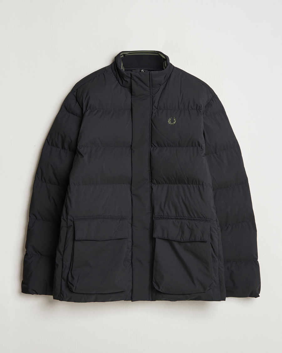 Men | Coats & Jackets | Fred Perry | Padded Pocket Down Jacket Black