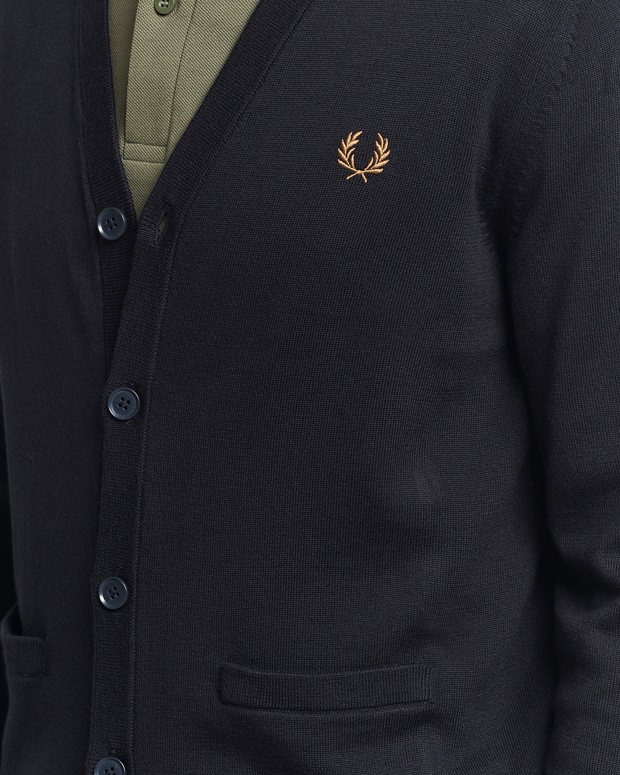 Fred Perry Classic Cardigan Navy at CareOfCarl.com