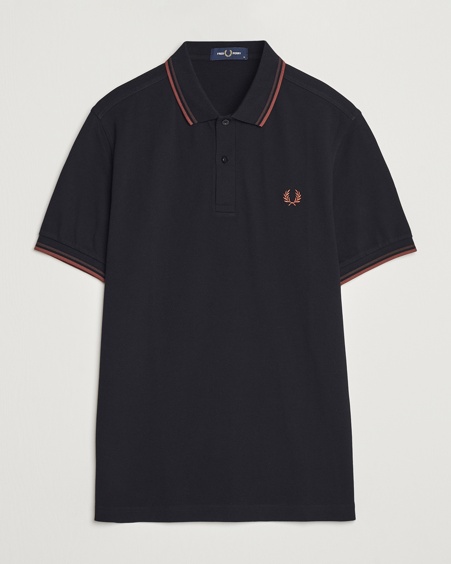 Men | Polo Shirts | Fred Perry | Twin Tipped Shirt Black