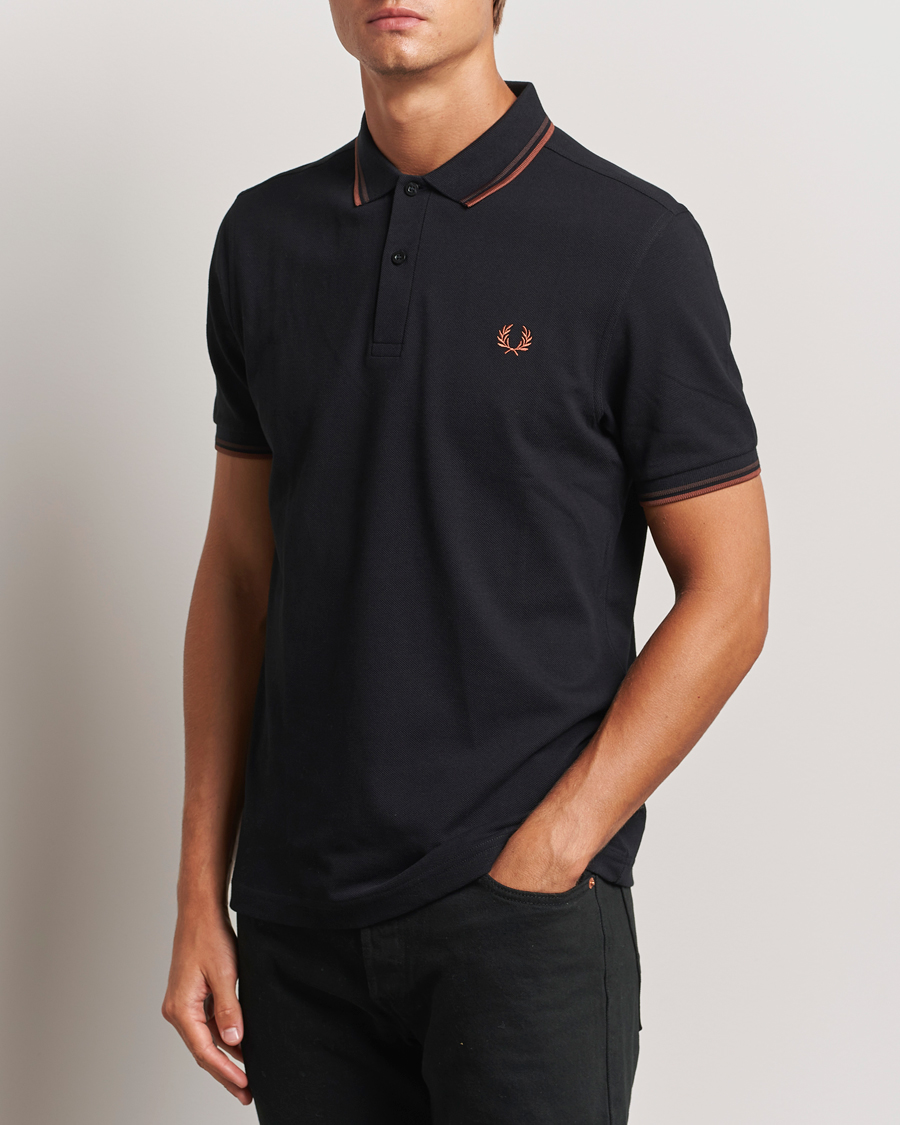 Men | Polo Shirts | Fred Perry | Twin Tipped Shirt Black