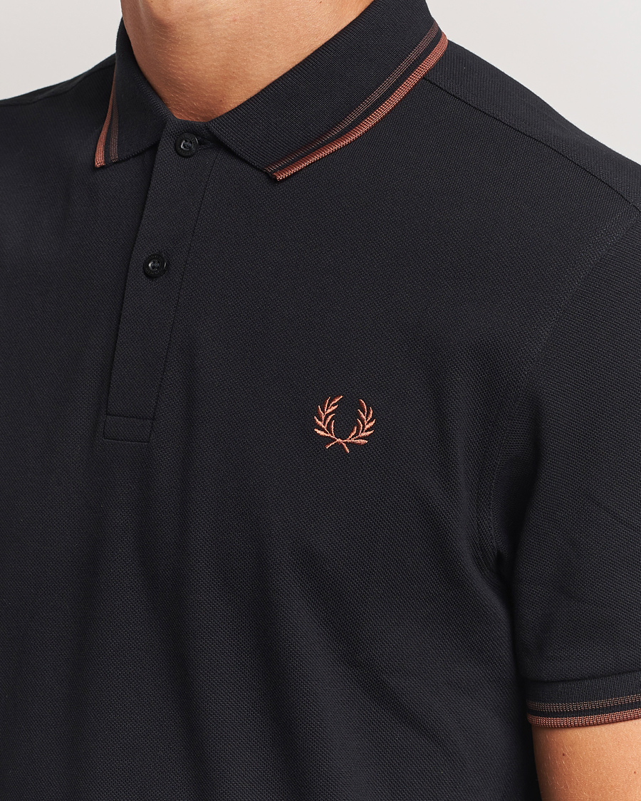 Men | Polo Shirts | Fred Perry | Twin Tipped Shirt Black