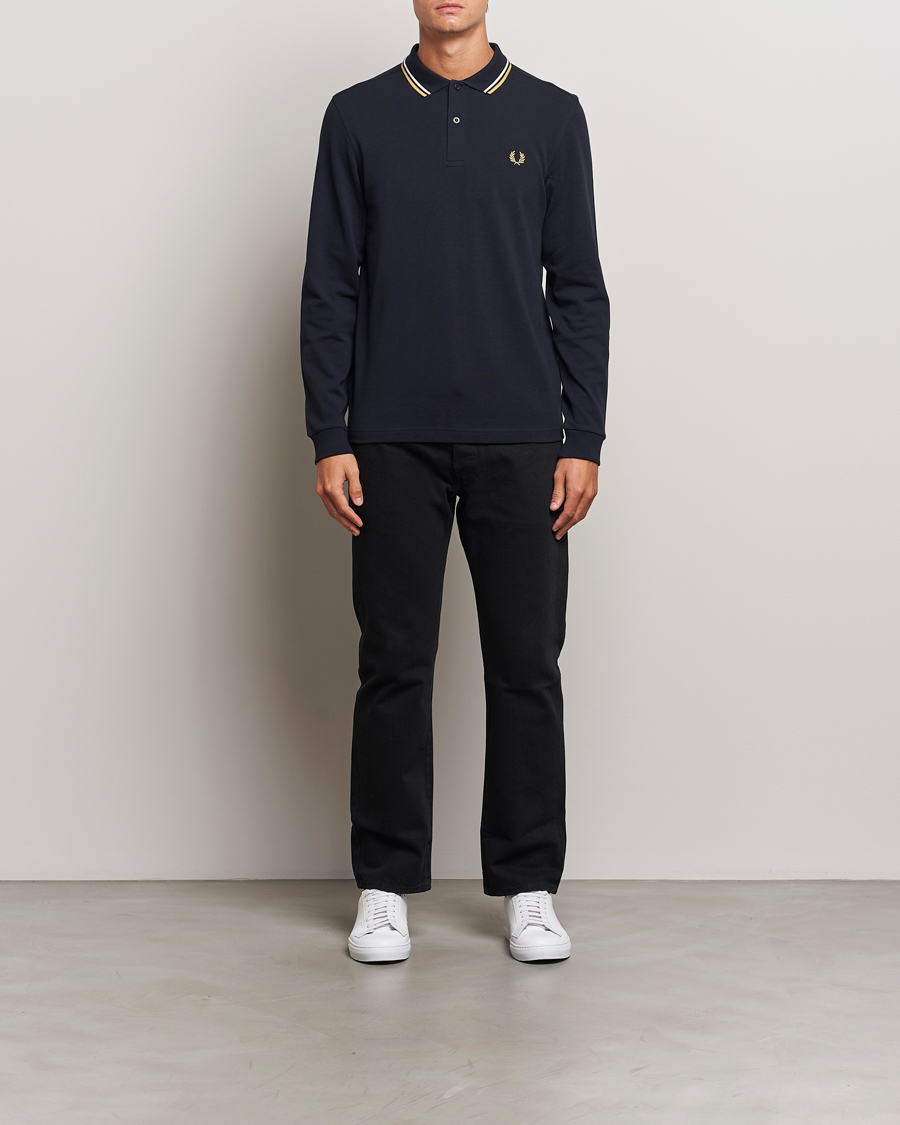 トップス FRED PERRY Twin Tipped Long Sleeve Fred Perry long sleeve twin tipped T-shirt in white | ASOS