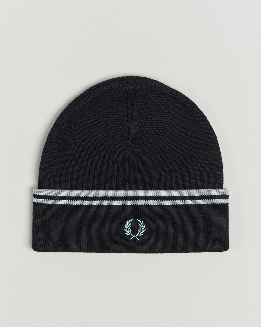Men | Fred Perry Twin Tipped Merino Beanie Navy | Fred Perry | Twin Tipped Merino Beanie Navy