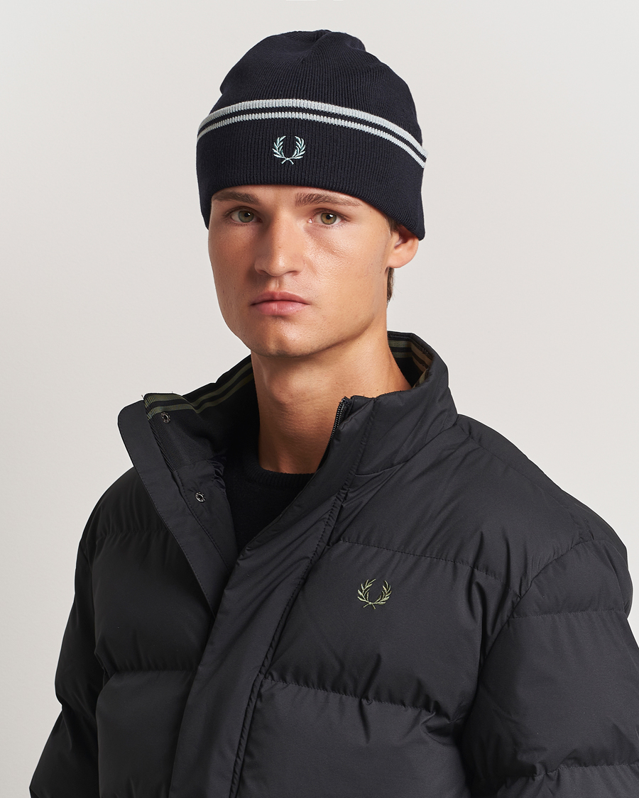 Men | Fred Perry Twin Tipped Merino Beanie Navy | Fred Perry | Twin Tipped Merino Beanie Navy