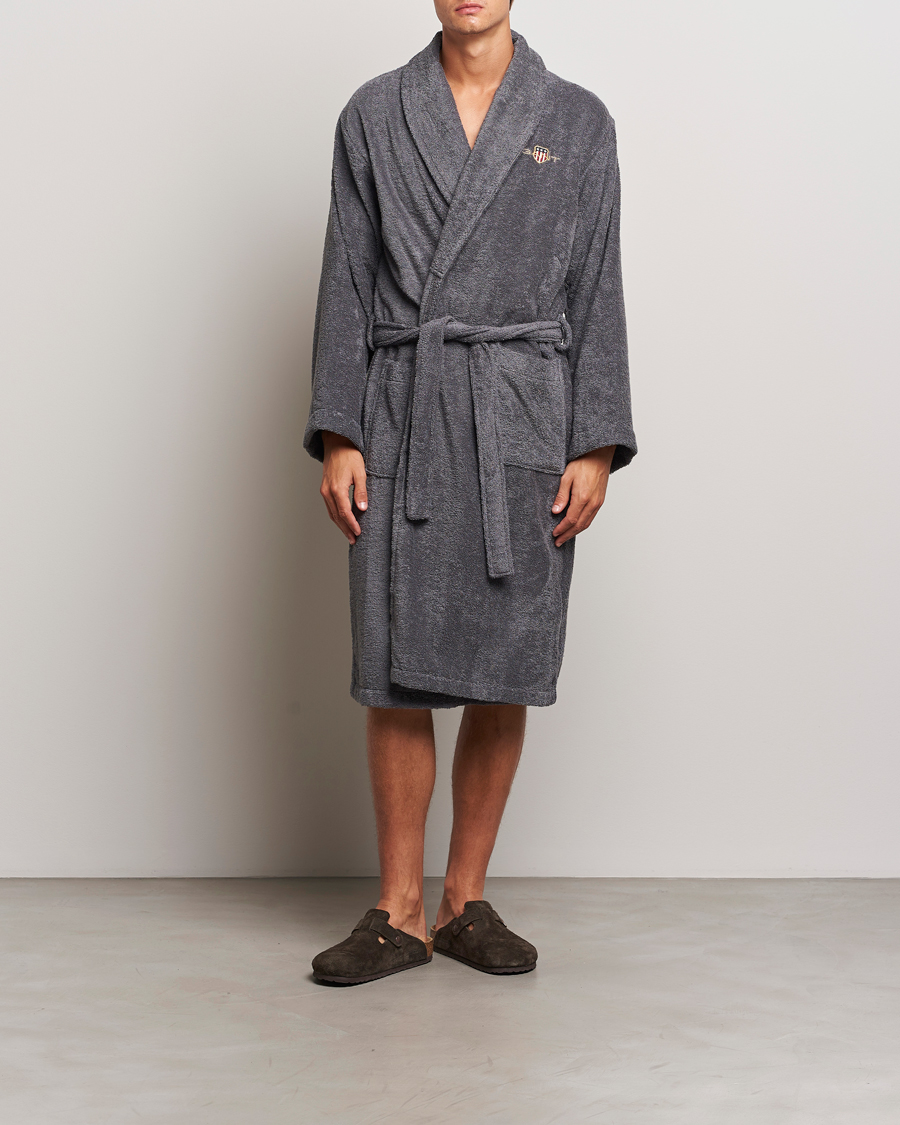 Men | GANT Archive Shield Terry Robe Anchor Grey | Gant | Archive Shield Terry Robe Anchor Grey