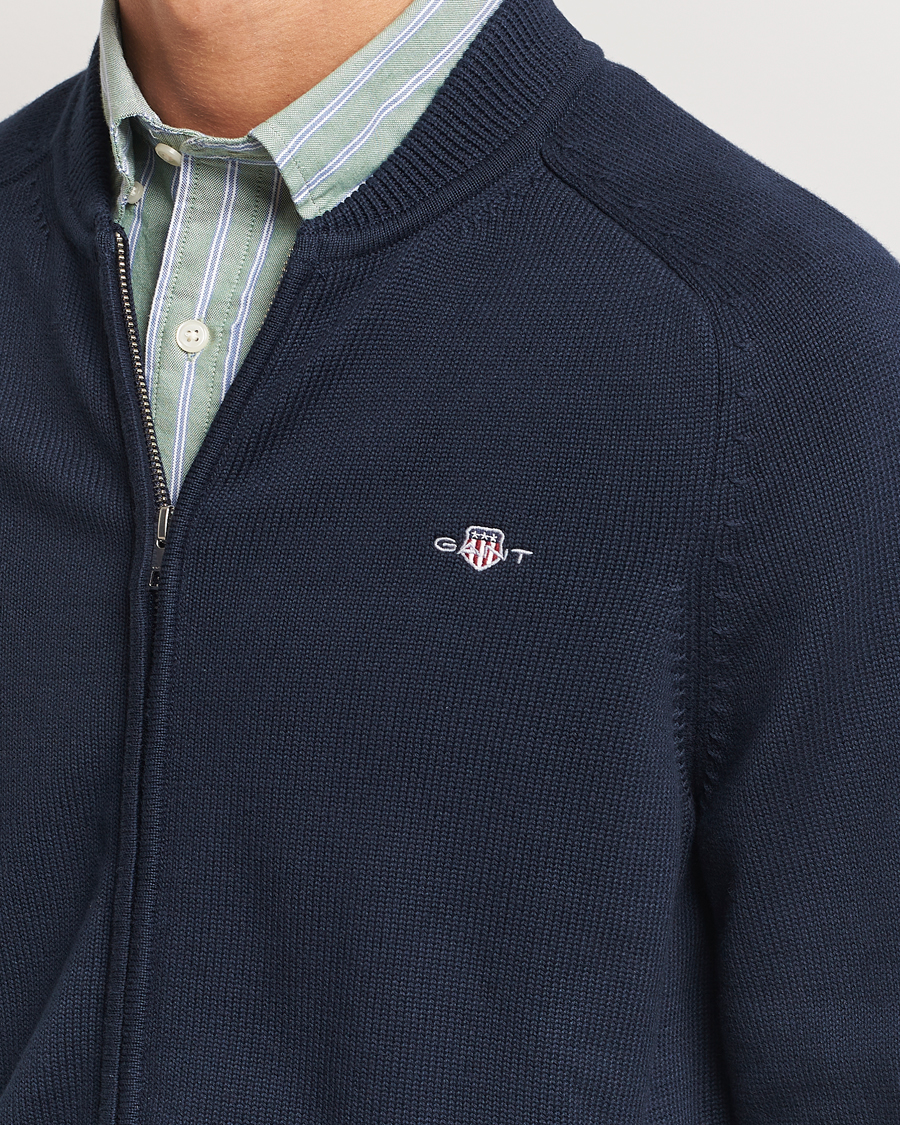 Gant Cable Zip Cardigan Vest in kleur Avond Blauw | Jan Rozing Mannenmode Gant Cable Zip Cardigan Vest in kleur Avond Blauw | Jan Rozing Mannenmode