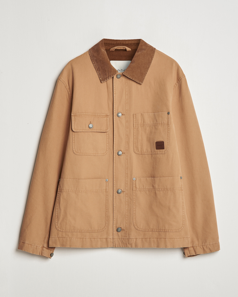 Men | Coats & Jackets | GANT | Cotton Work Jacket Roasted Walnut