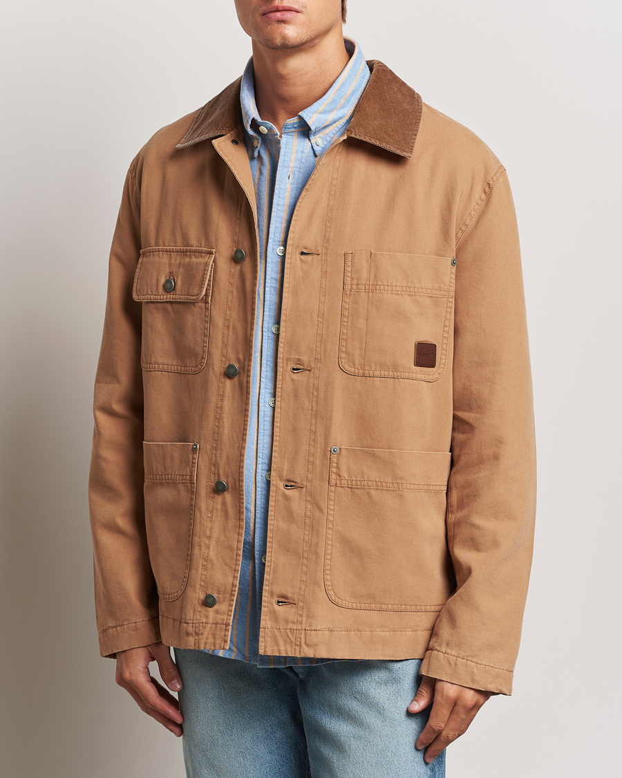 Men | Coats & Jackets | Gant | Cotton Work Jacket Roasted Walnut