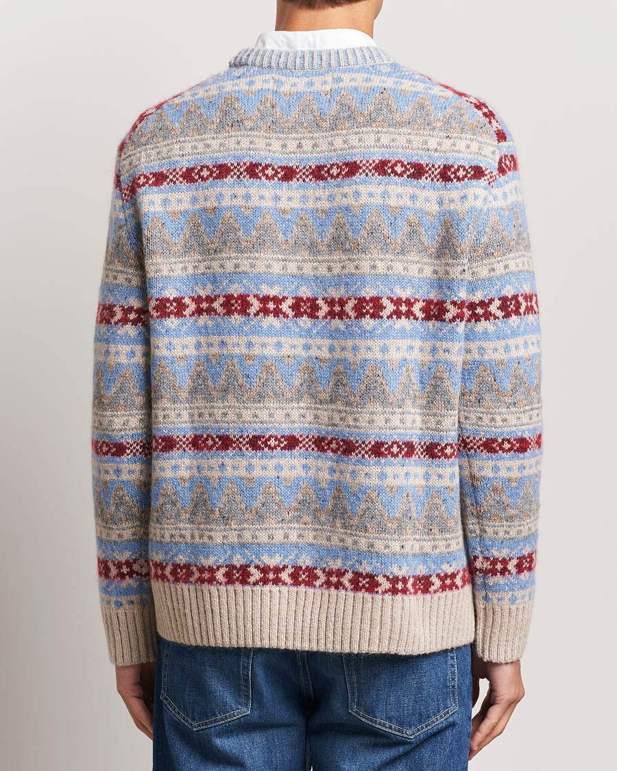 Men | Sweaters & Knitwear | GANT | Fair Isle Crew Neck Clear Sky