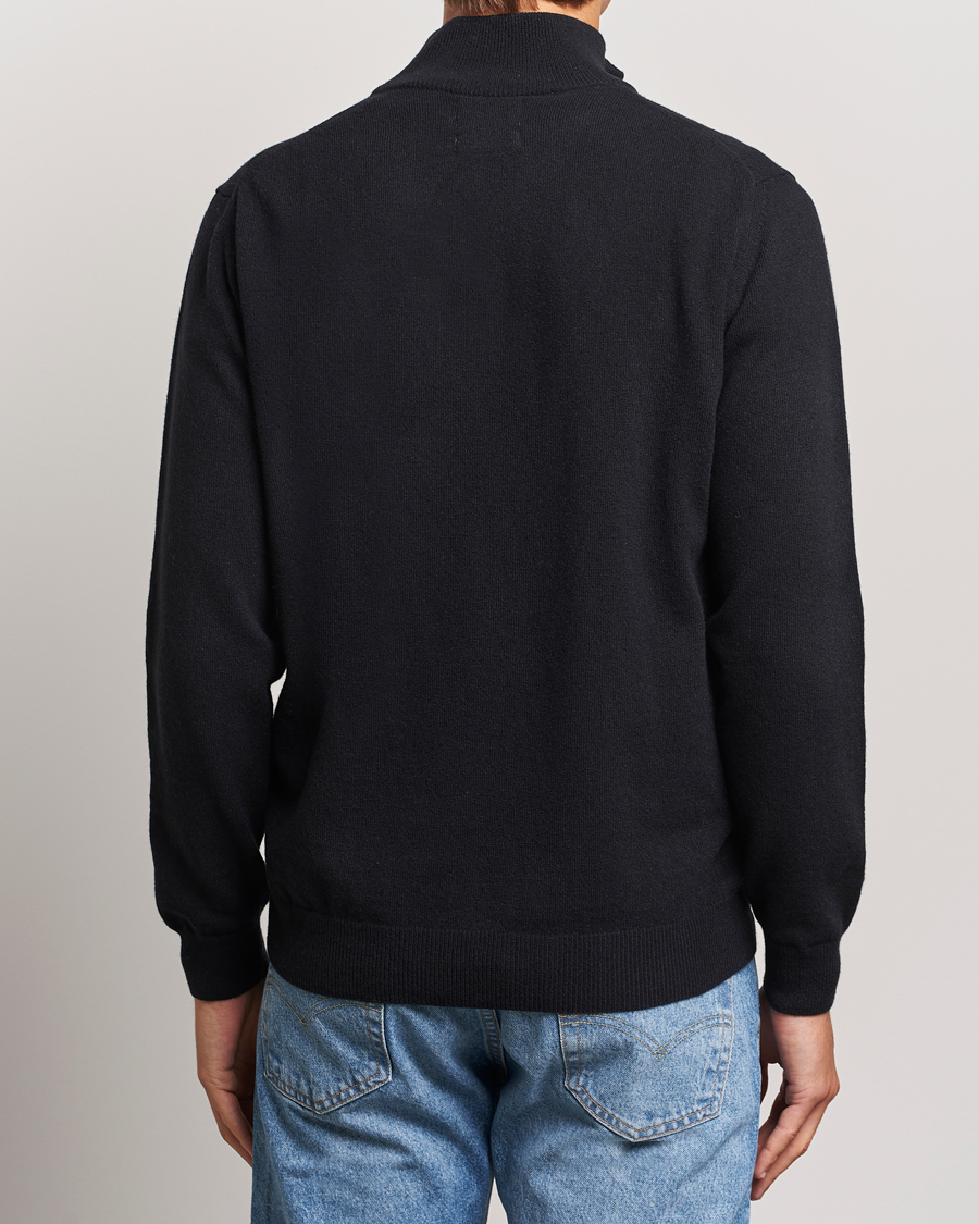 Men | Sweaters & Knitwear | GANT | Lamsbwool Half Zip Black
