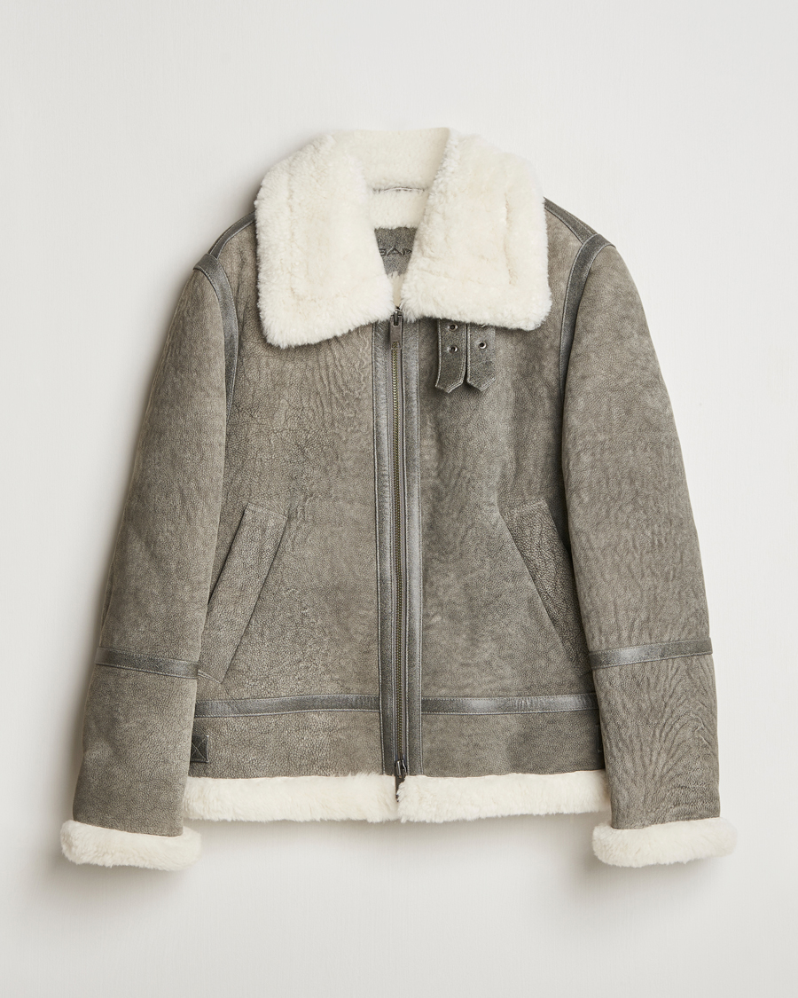 Men | Coats & Jackets | Gant | Shearling Jacket Desert Brown