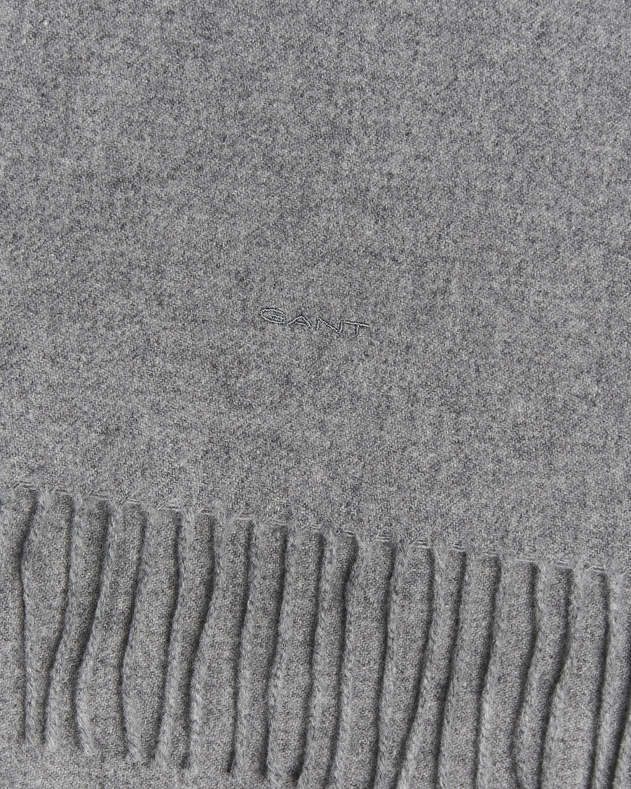 Men | GANT Wool Scarf Grey Melange | Gant | Wool Scarf Grey Melange