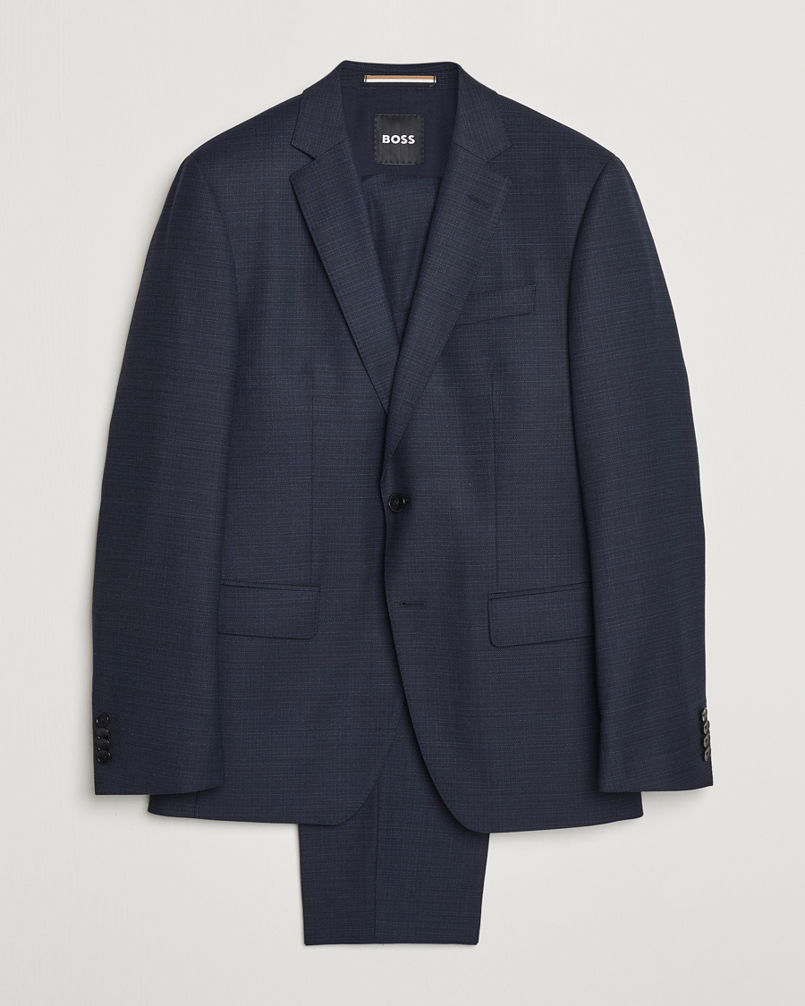 Men | Suits | BOSS BLACK | Huge Wool Suit Open Blue